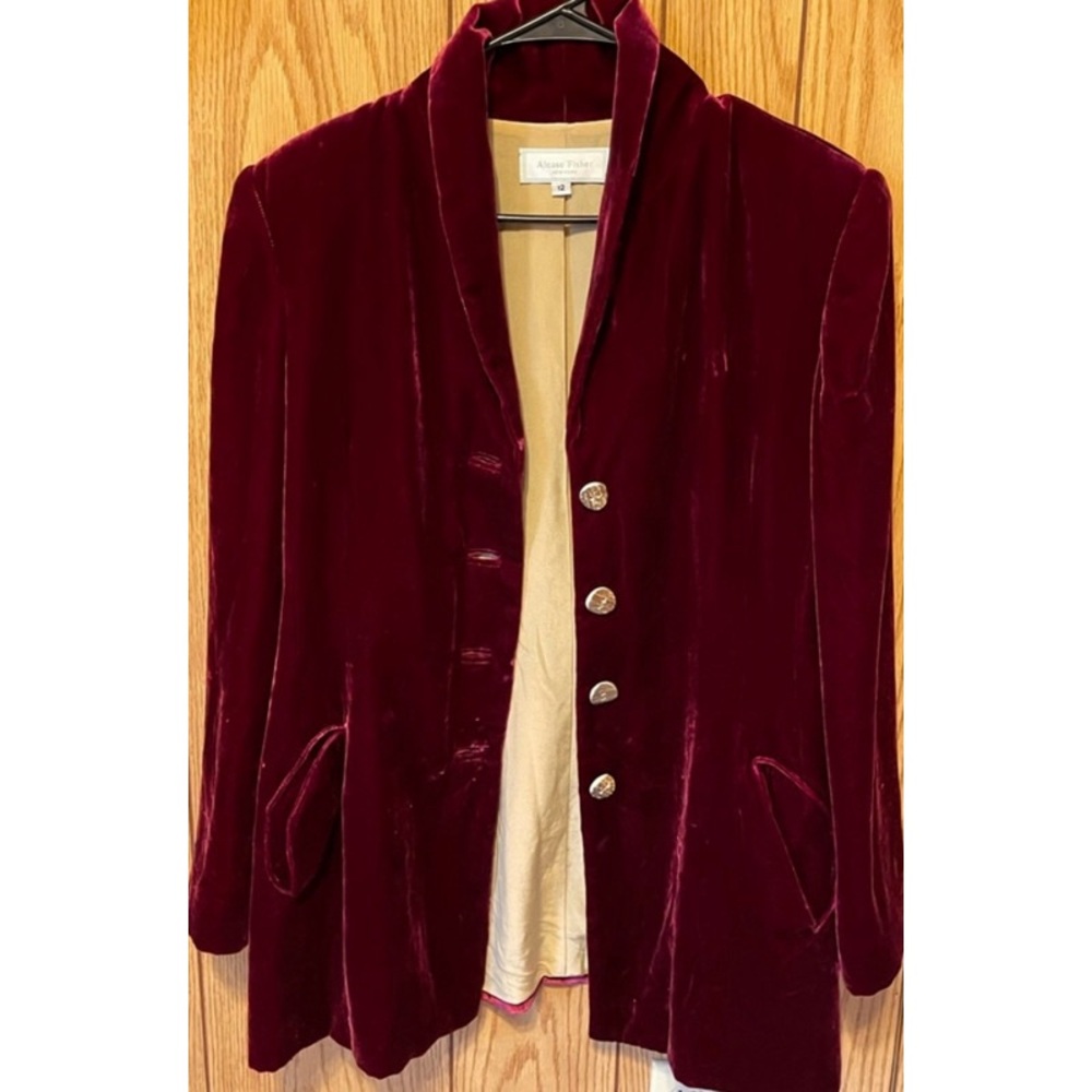 Alease Fisher Red Velvet Size 12 Blazer